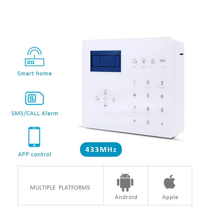 Foucus English version 868Mhz ST-IIIB GSM Smart Home Alarm System