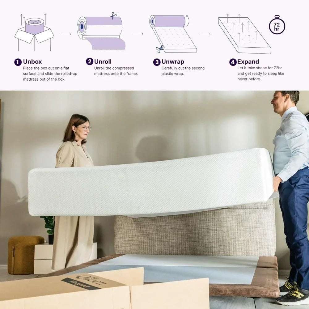 h Queen Size Memory Foam Mattresses, White