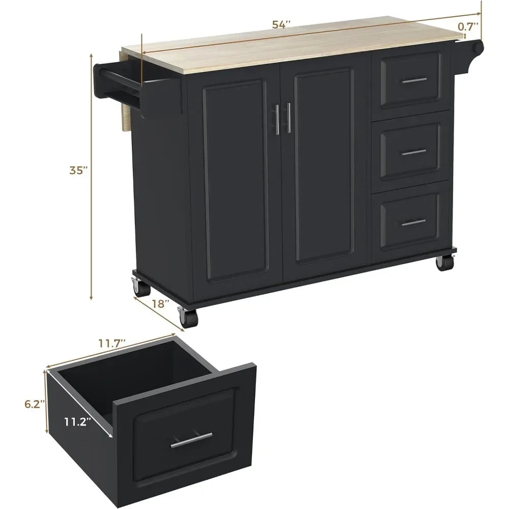 wheeled kitchen island Cart
