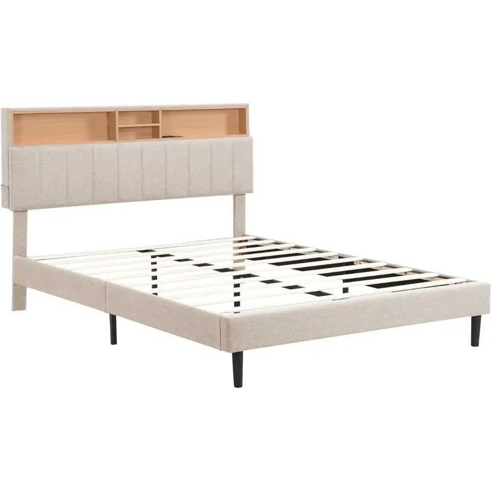 Headboard with storage and USB ports,