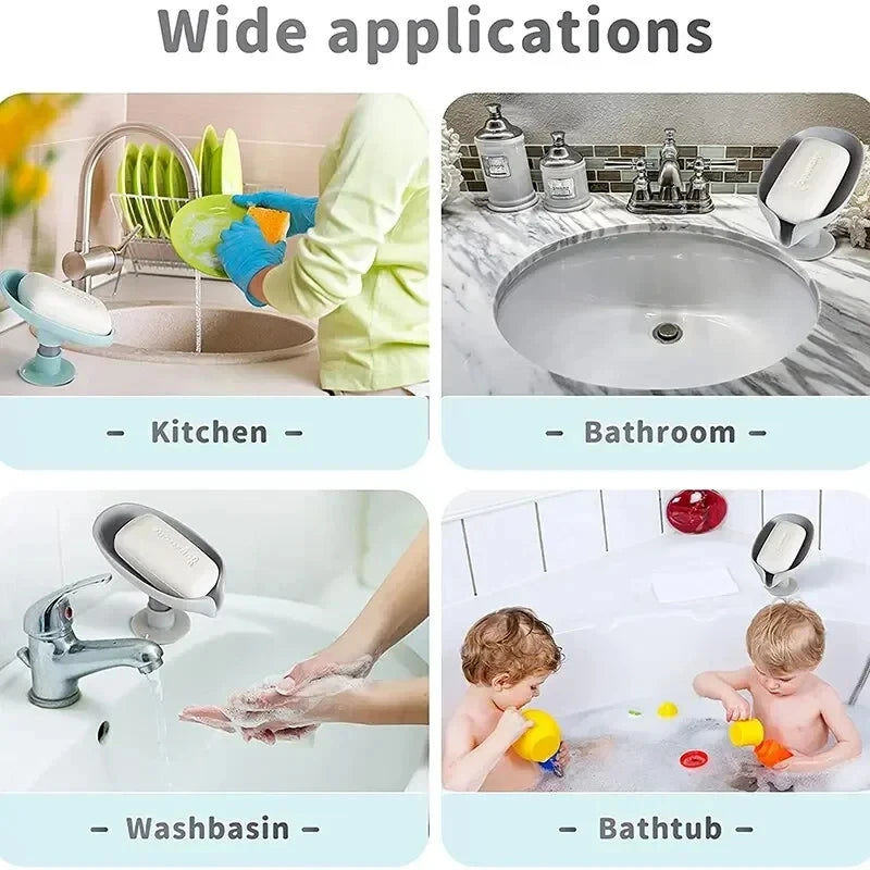 Leaf-Shape Self Draining Soap Dish Holder