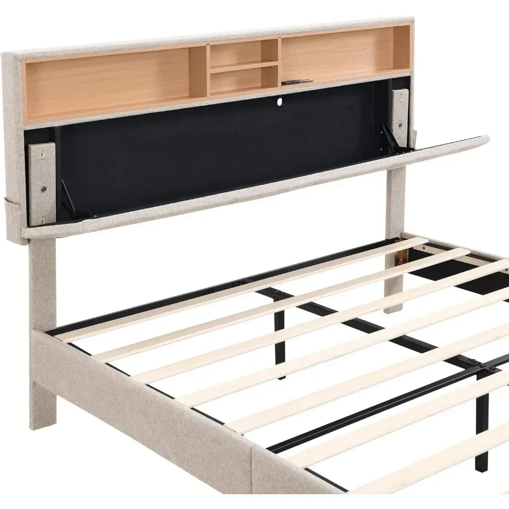 Headboard with storage and USB ports,