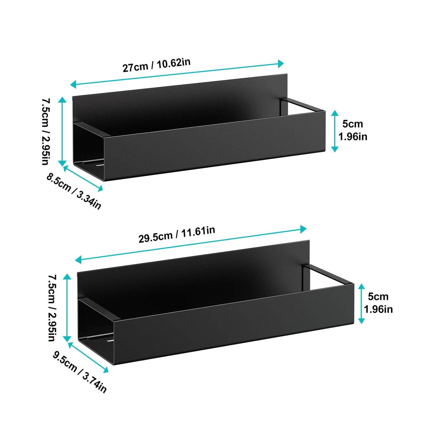 Magnetic Fridge Shelf Spice Seasoning Storage Rack Black Iron Kitchen Organizer Accessory Space Saving For Cabinet MicrowaveOven