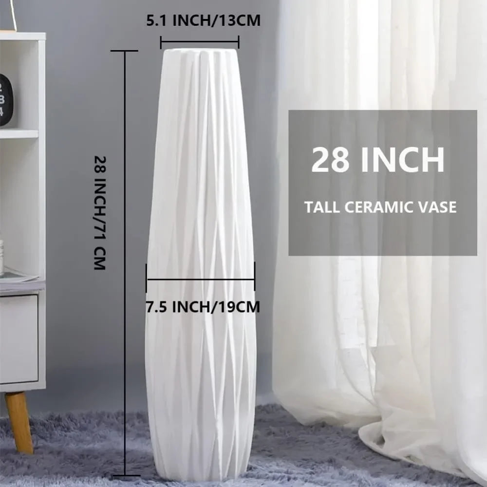 White High Rise Vase Wedding Center Decoration Bedroom Kitchen Ceramic Large Vase Free Shipping Office Living Room Home Decor