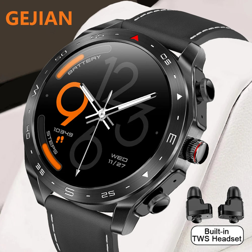 GEJIAN Earphones Smart Watch 2 in 1 Wireless Bluetooth Dual Earphones SerenitySpaceDesigns
