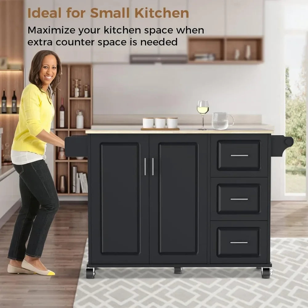 wheeled kitchen island Cart