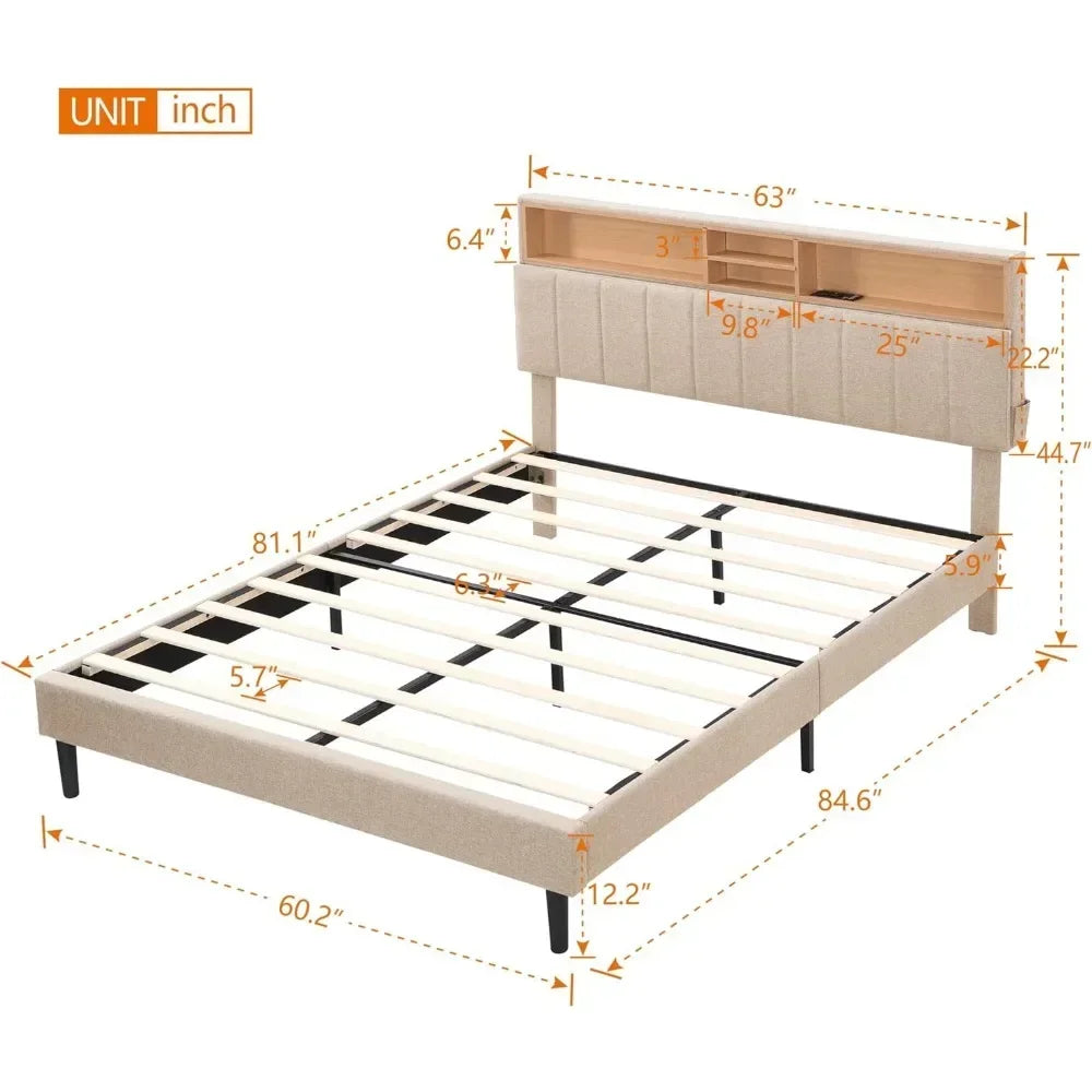 Headboard with storage and USB ports,