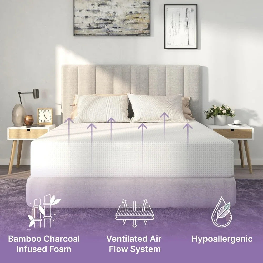 h Queen Size Memory Foam Mattresses, White