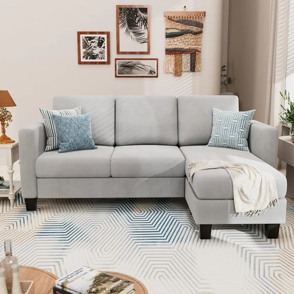 Living RoomSofa ,Convertible Sectional ,L-Shaped Couch Seat , for Living Room, 70",Modern Linen Fabric Living Room Sofas