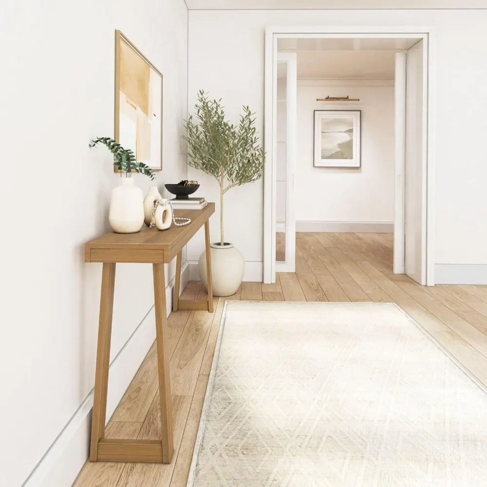 Modern Solid Wood Console Table, 66 Inch, Sofa Table, Narrow Entryway Table for Hallway, Behind The Couch, Living Room, Foyer