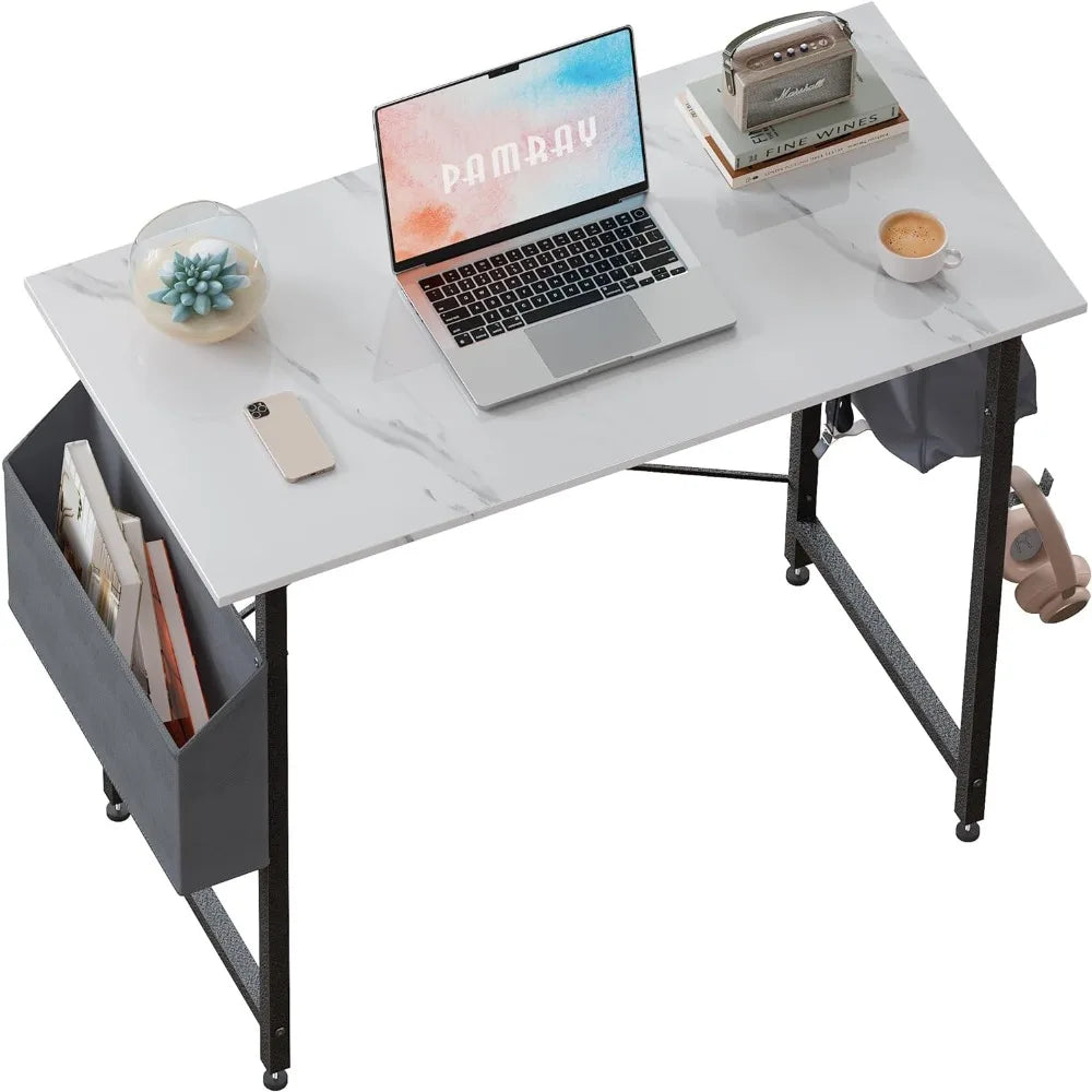 Computer Desk for Small Spaces with Storage Bag