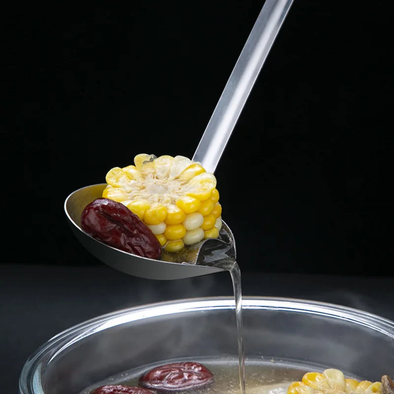 Stainless Steel Colander Spoon Soup Colander Kitchen Soup Gravy Oil Soup Fat Separator Ladles Skimmer Colander