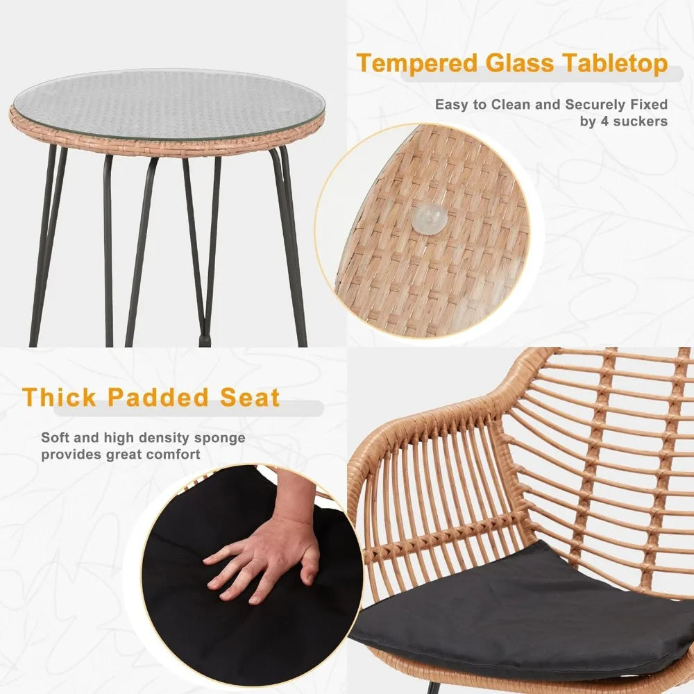 Outdoor Wicker Furniture Patio Set, with Cushions
