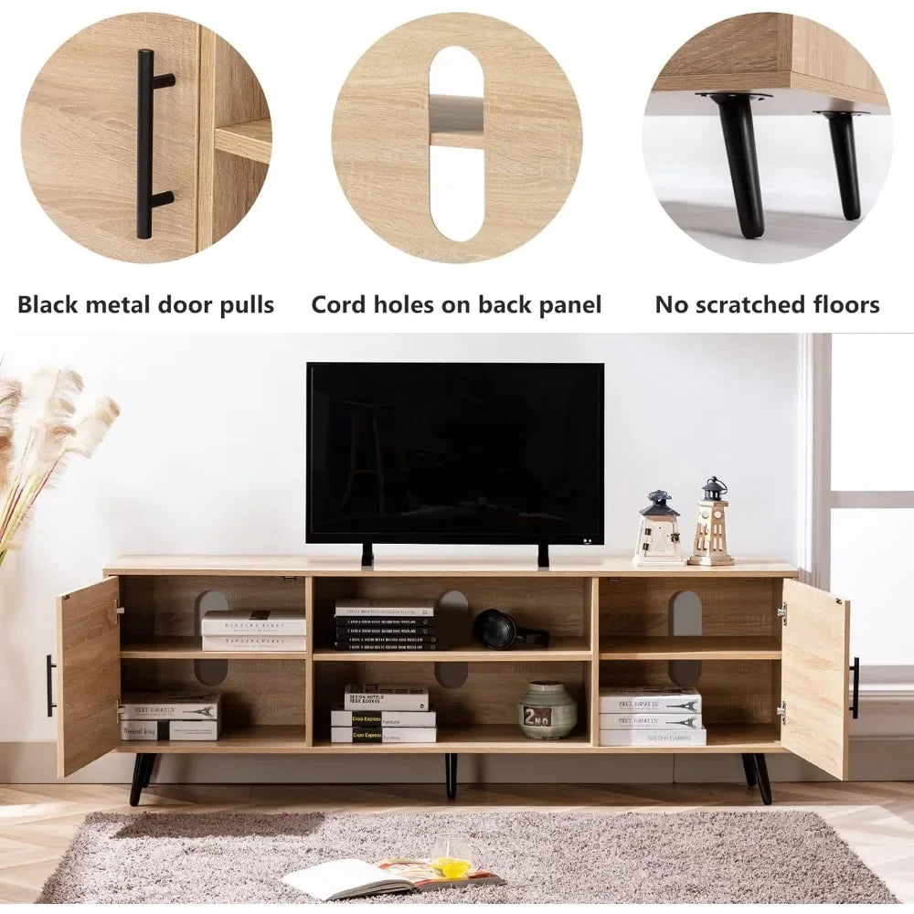Wood TVs Stands with Storage
