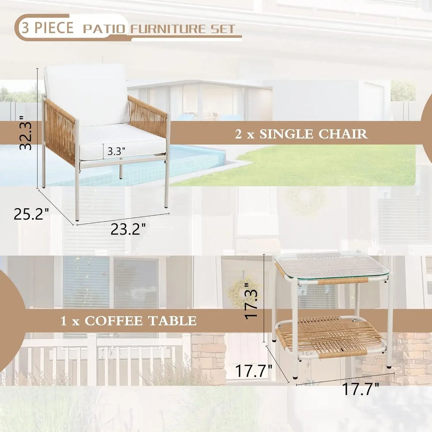 Patio Furniture Outdoor Wicker Set