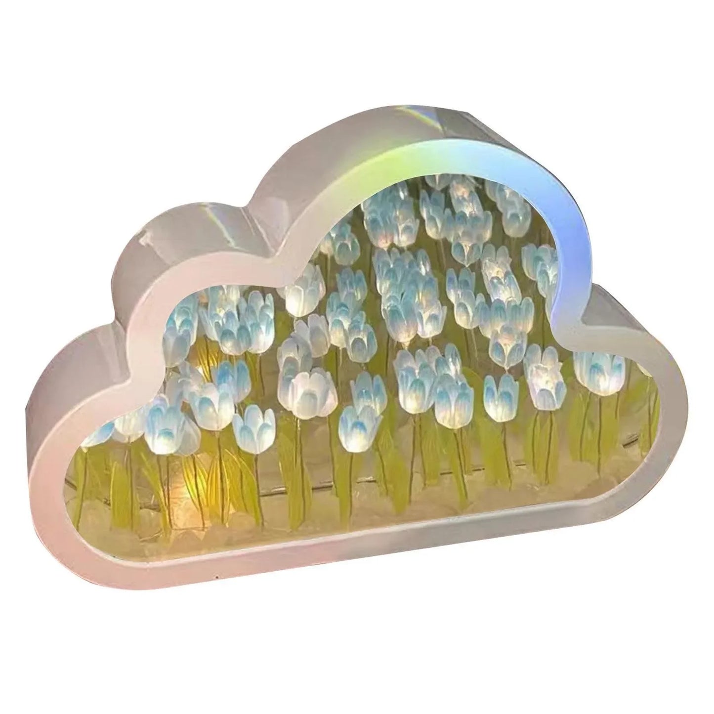 DIY Cloud Tulip LED Night Light Mirror Table Lamps