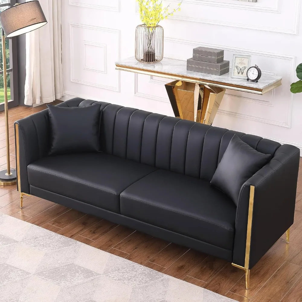 Living Room Sofa, couch features considerable resilience and durability, 78inch wide capacious seat cushion holds