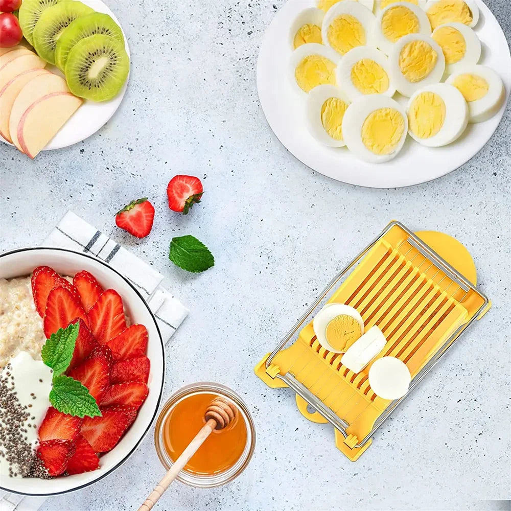 Multifunctional Egg Cutter Stainless Steel Egg Slicer Sectioner Cutter Mold Flower-Shape Luncheon Meat Cutter Kitchen Gadgets