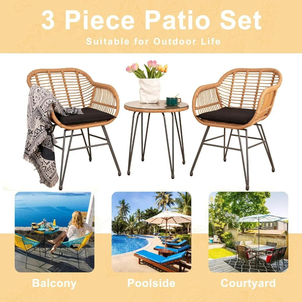 Outdoor Wicker Furniture Patio Set, with Cushions