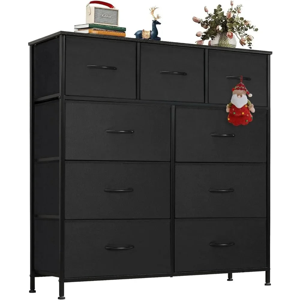 Dresser with 9 Drawers for Bedroom Fabric Storage Tower
