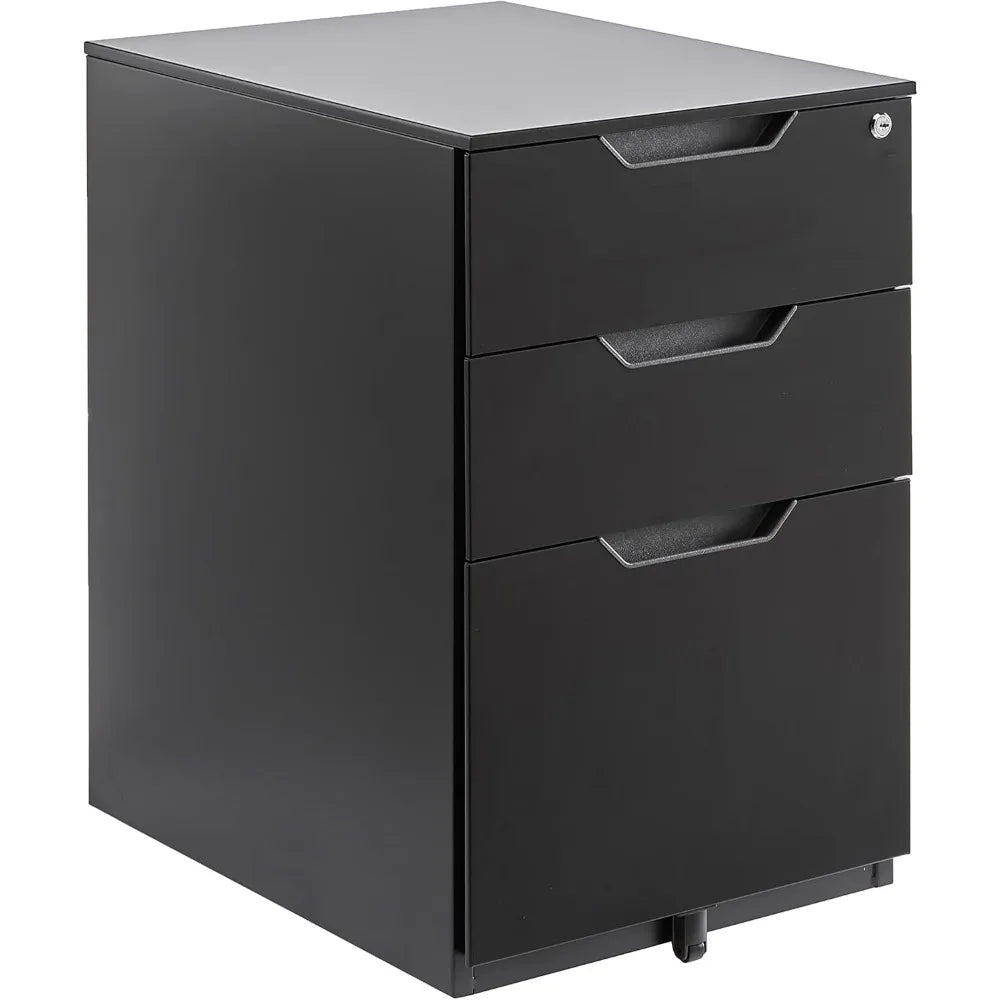 Lockable mobile file cabinet