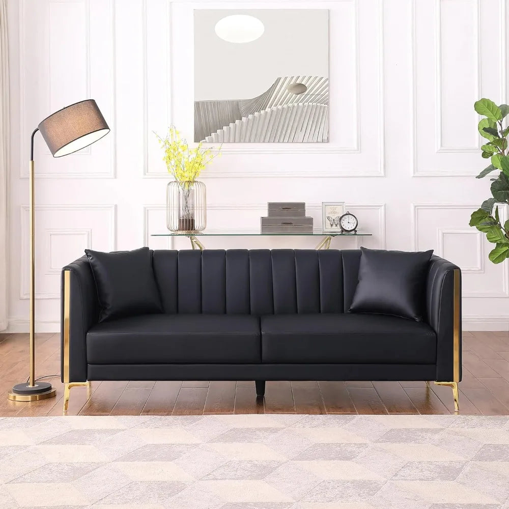 Living Room Sofa, couch features considerable resilience and durability, 78inch wide capacious seat cushion holds