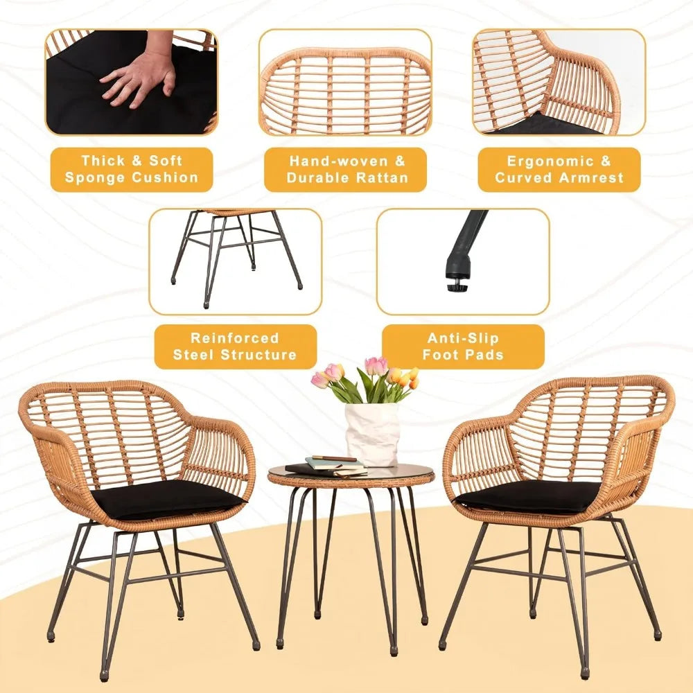 Outdoor Wicker Furniture Patio Set, with Cushions