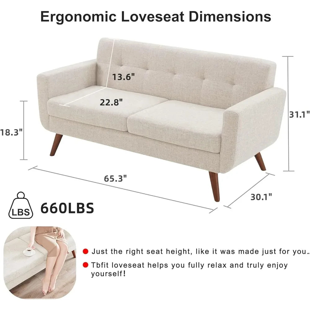 Living Room Sofa, Decor Love Seat Couches, Button Tufted Upholstered Small Couch, Living Room Sofa