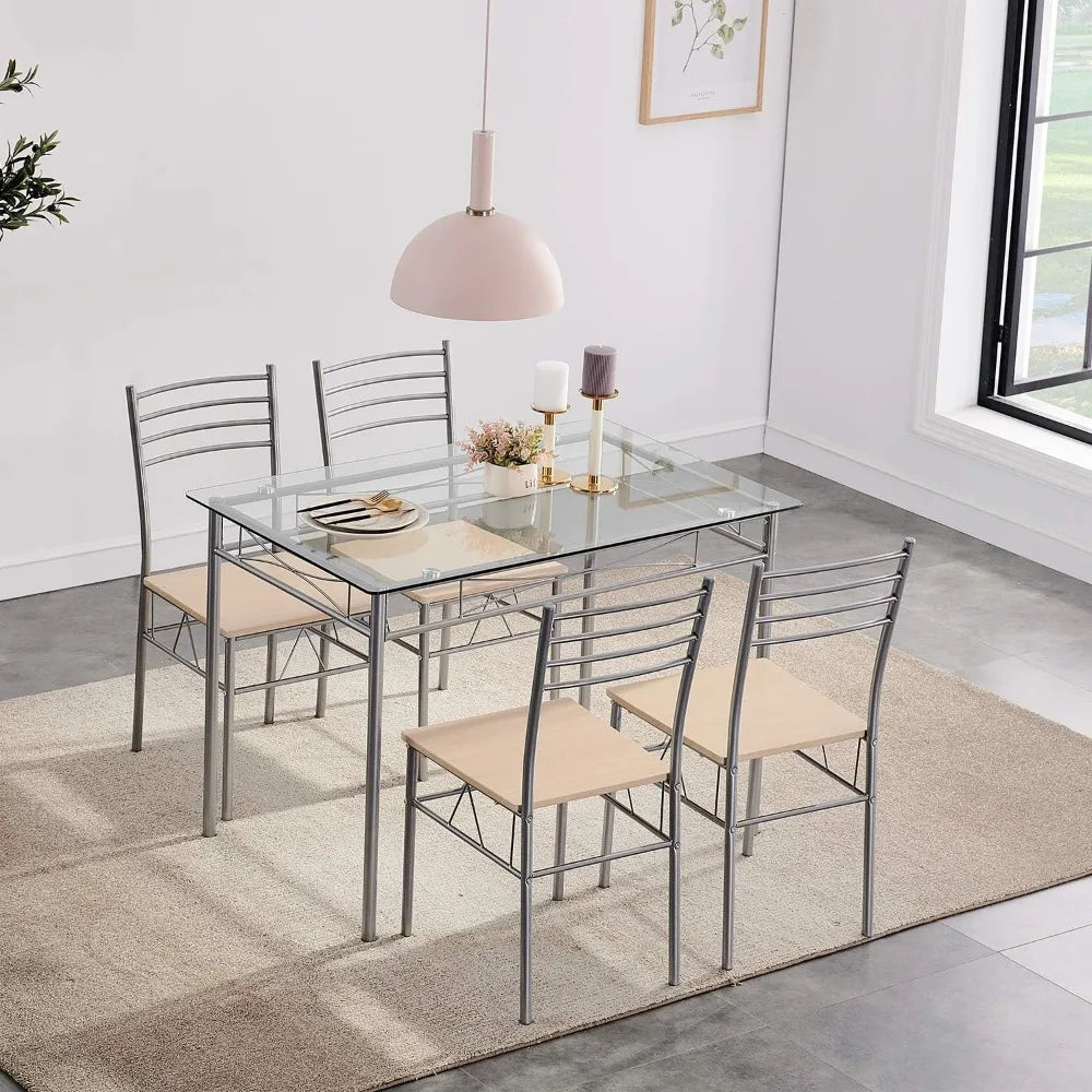 Kitchen Dining Room Table and Chairs 4, 5-Piece Dinette Sets