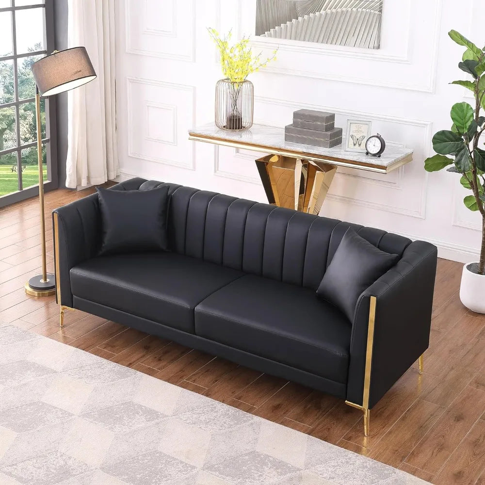 Living Room Sofa, couch features considerable resilience and durability, 78inch wide capacious seat cushion holds
